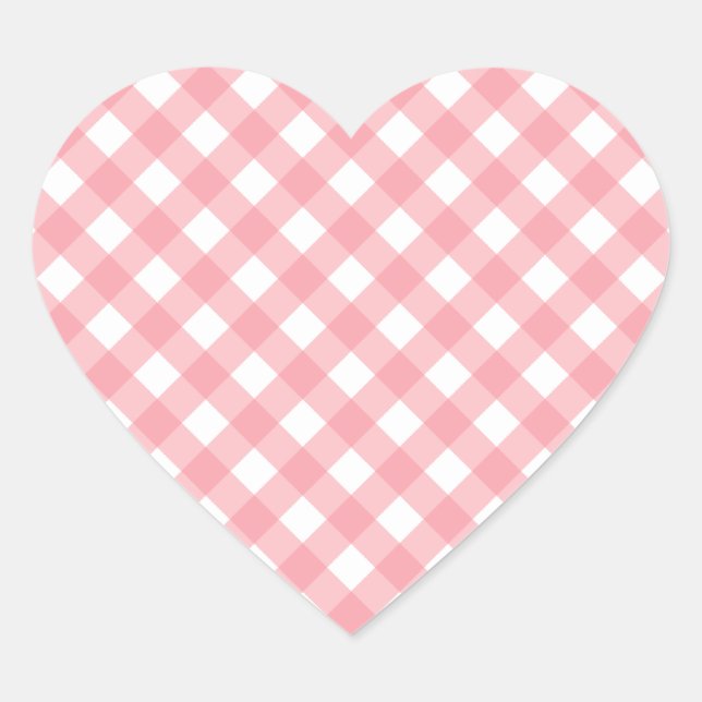 Pegatinas de Gingham Heart (Anverso)