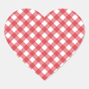 Pegatinas de Gingham Heart