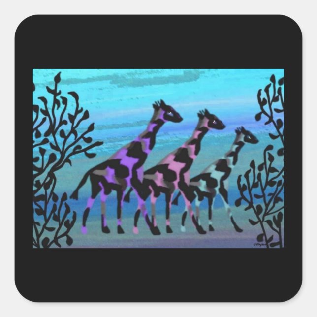 Pegatinas de Giraffe Sunrise (Anverso)