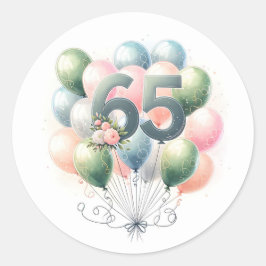 pegatinas de globos de 65 años