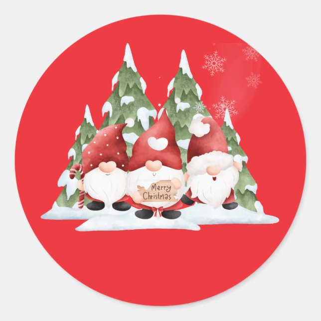 Pegatinas de Gnomos de Navidad  (Anverso)
