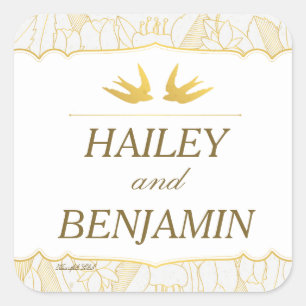 Pegatinas de Gold Flora Bliss