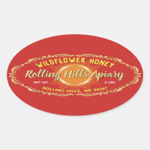 Pegatinas de Gold Sunburst Wildflower Red Honey Ja