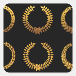 Pegatinas de Golden Laurel Wreath