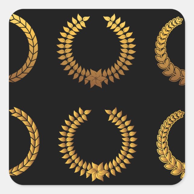 Pegatinas de Golden Laurel Wreath (Anverso)