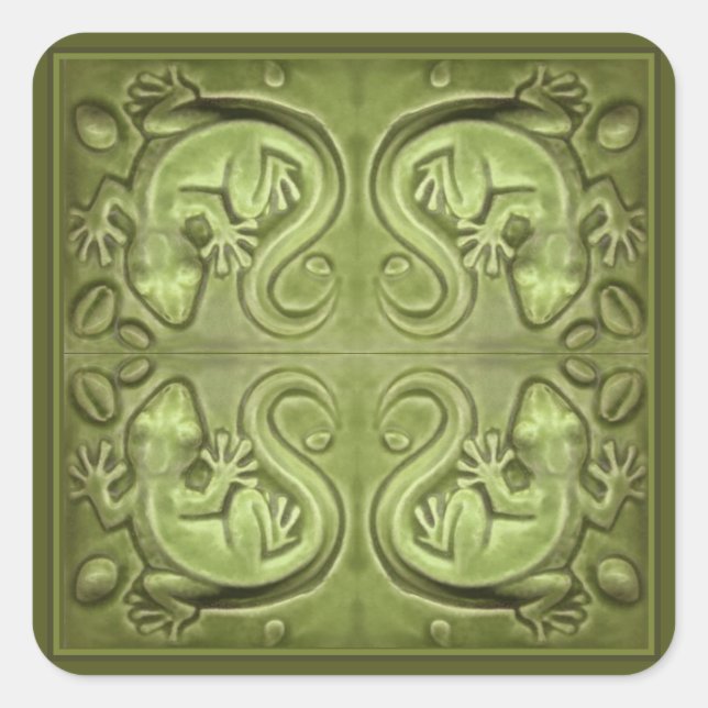 Pegatinas de Good Fortune Lizard Tiles (Anverso)