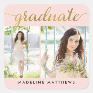 Pegatinas de Graceful Script EDITABLE COLOR Gradua