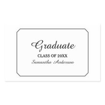 Pegatinas de graduación blancos sencillamente eleg