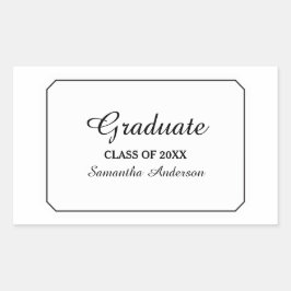 Pegatinas de graduación blancos sencillamente eleg