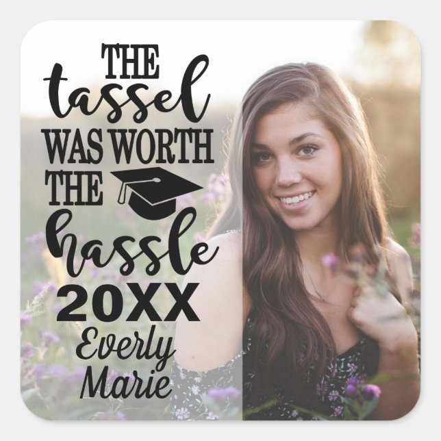 Pegatinas de graduación con foto (Anverso)