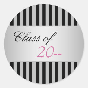 Pegatinas de graduación con raya negra elegante