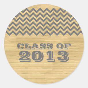 Pegatinas de graduación de Chevron Rústico Gris