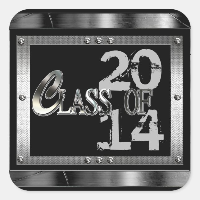 Pegatinas De Graduación De Clase Negra Y Plata De  (Anverso)