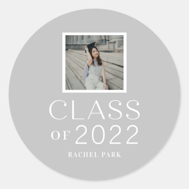 Pegatinas de Graduación de Color Editable de Marco (Anverso)