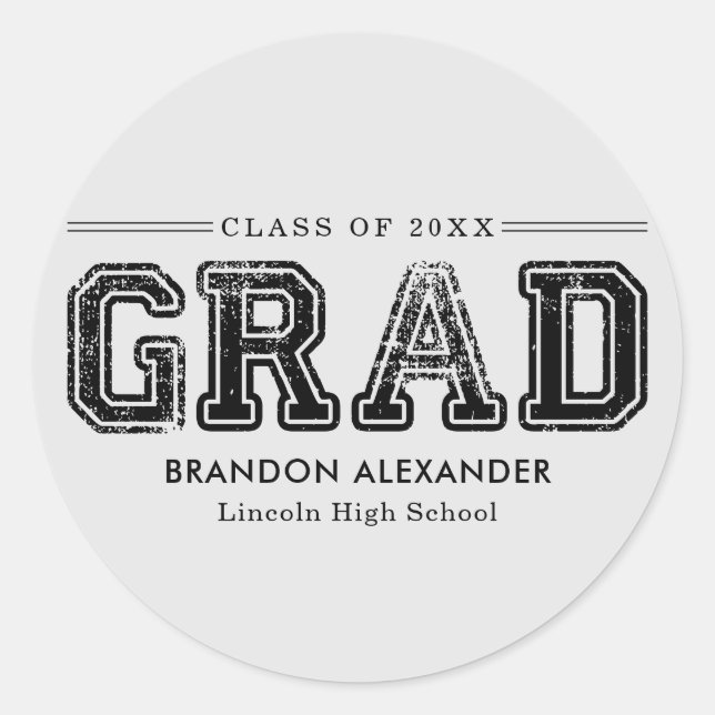 Pegatinas de graduación de color editable para dep (Anverso)