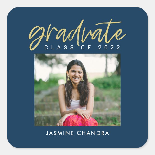 Pegatinas de graduación de color editables de Guay (Anverso)