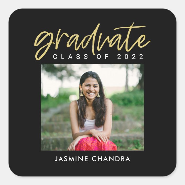 Pegatinas de graduación de color editables de Guay (Anverso)