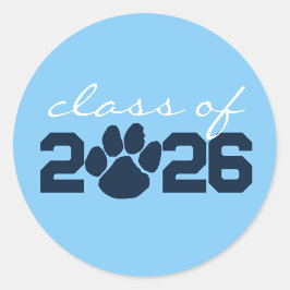 Pegatinas de graduación de huellas de patas azul b