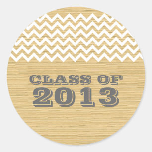 Pegatinas de graduación de Ivory Rustic Chevron