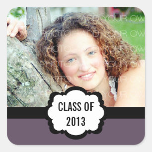 Pegatinas de graduación de Moda simple, morado