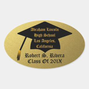 Pegatinas de graduación de Personalizados de oro y