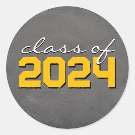 Pegatinas de graduación de pizarra amarilla y blan