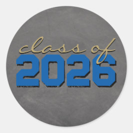 Pegatinas de graduación de pizarra azul real y bro