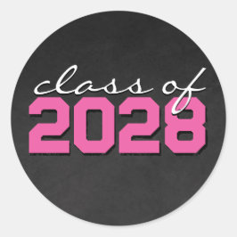 Pegatinas de graduación de pizarra rosa y blanco c