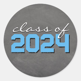 Pegatinas de graduación de tiza azul bebé y blanco