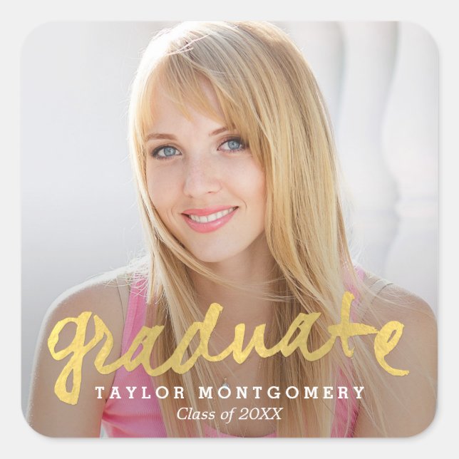 Pegatinas de graduación orgullosamente cepillados (Anverso)