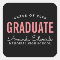 Pegatinas de graduación personalizados de grado mo