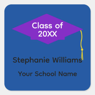 Pegatinas de Graduación Púrpura Cap #1-2