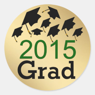 Pegatinas de Graduación Volantes Caps Green 2015