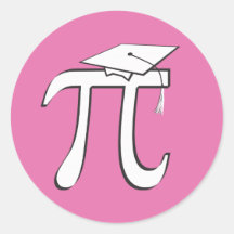 Pegatinas de graduado de Pi graduada rosa Math Pi
