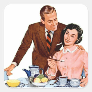 Pegatinas de gráficos antiguos de cocina retro en