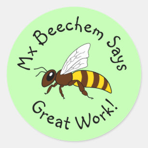Pegatinas de Gran Trabajo de Abeja Verde