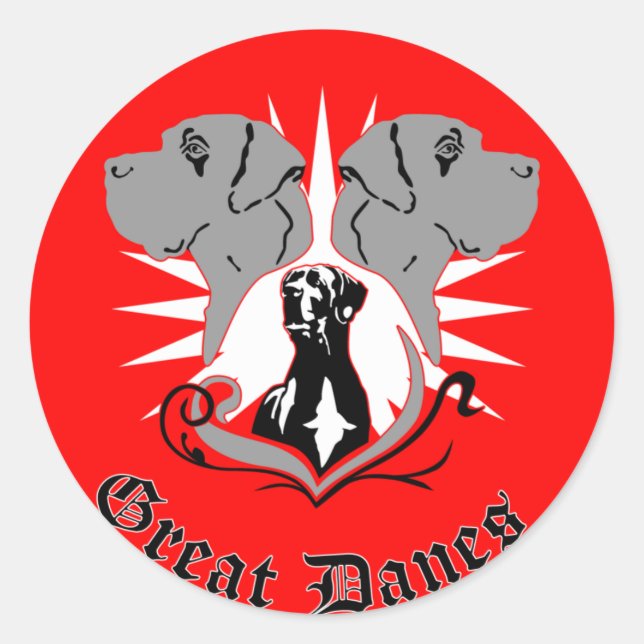 Pegatinas de Grandes Daneses (Anverso)