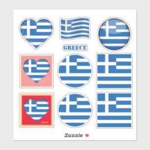 Pegatinas de Grecia y bandera griega, Corazón /dep