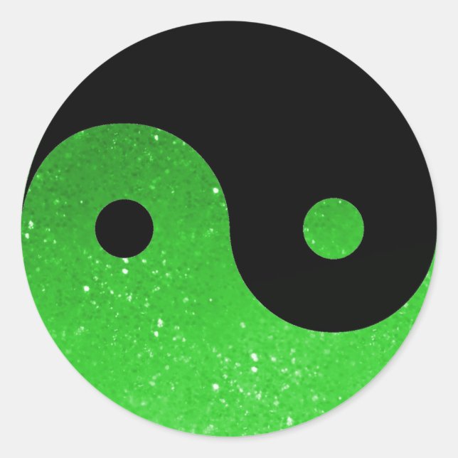 Pegatinas de Green Glitz Look Yin Yang (Anverso)