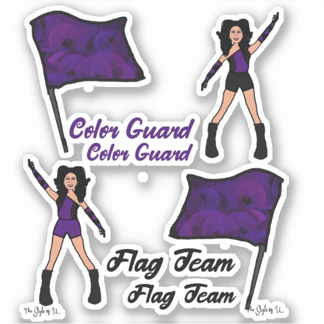 Pegatinas de guardia de color de bandera (Violeta  (Anverso)