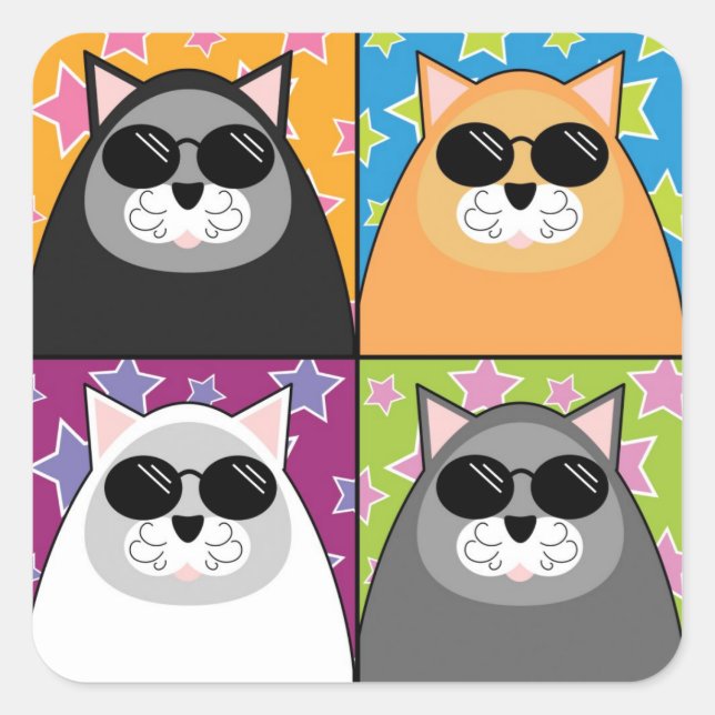 Pegatinas de Guay Cat Square (Anverso)