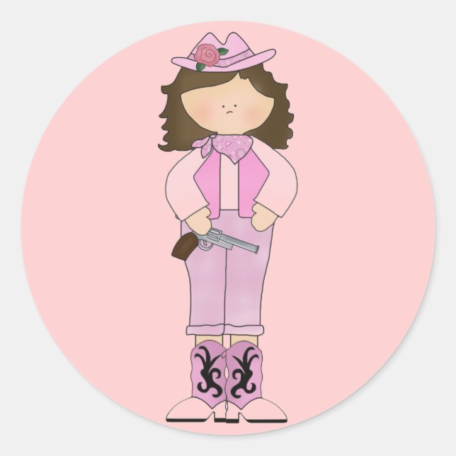 Pegatinas de Guay de Western Fun Cowgirl (Anverso)