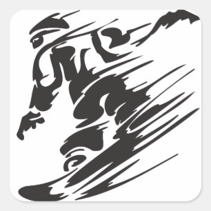 Pegatinas de Guay Silhouette Snowboard en la monta