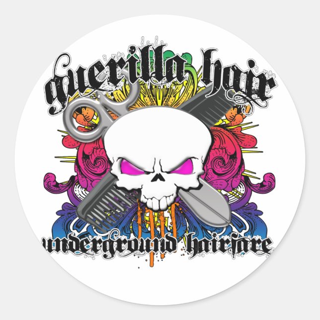 Pegatinas de Guerilla Hair (Anverso)