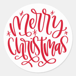 Pegatinas de guión rojo de Feliz Navidad
