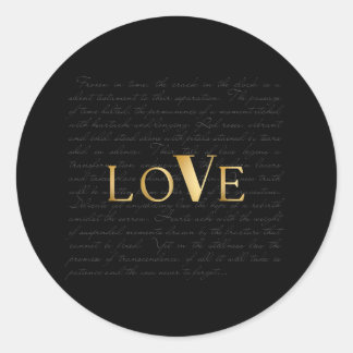 Pegatinas de guiones de "amor" dorado y negro