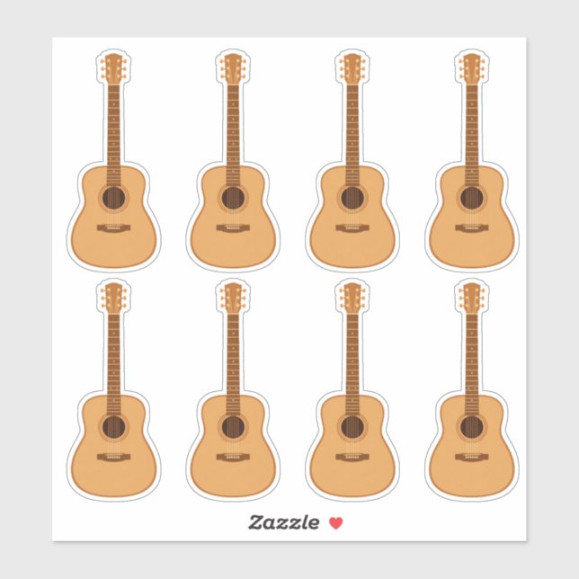 Pegatinas de guitarra acústica linda (Hoja)