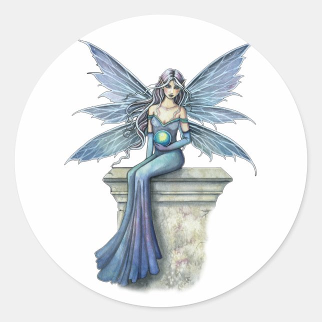 Pegatinas de Hada Celeste Azul por Molly Harrison (Anverso)