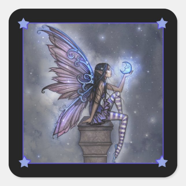 Pegatinas de Hada de la Pequeña Luna Azul (Anverso)