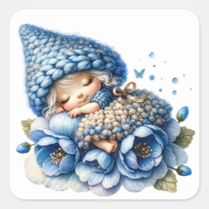 Pegatinas de hadas azules de Cute